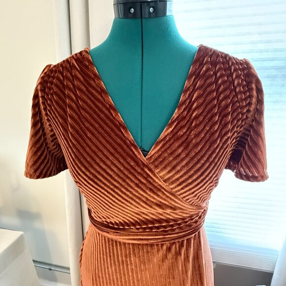 Baltic Born Andi Ribbed Velvet Wrap Maxi Dress - Picture 3 of 5